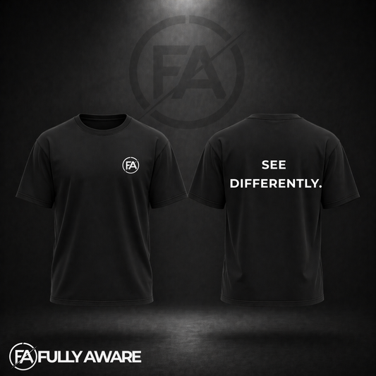 FULLY AWARE. See Differently. | Oversized Heavyweight T-Shirt.