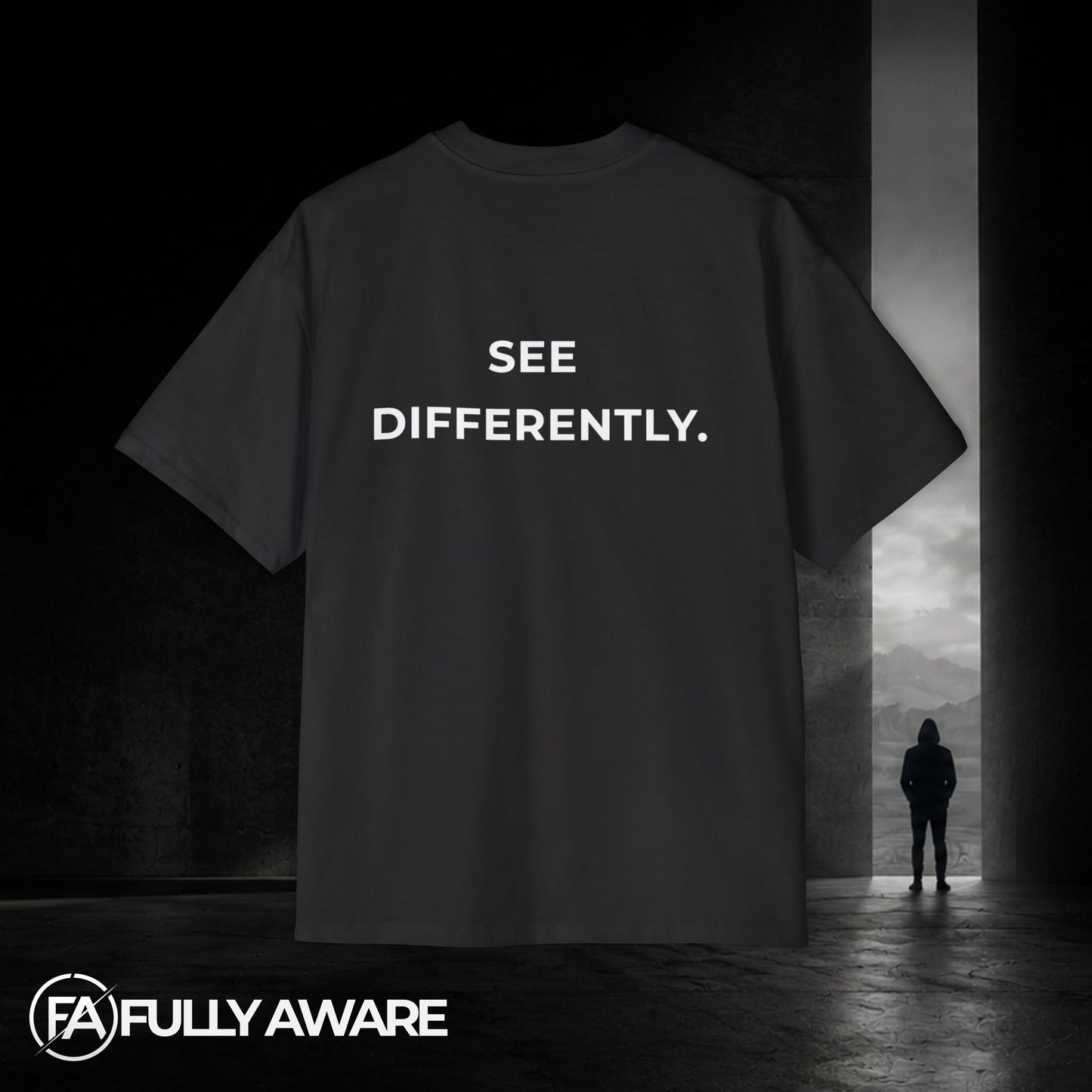 FULLY AWARE. See Differently. | Oversized Heavyweight T-Shirt.